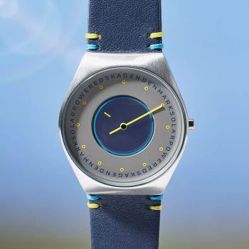 Đồng Hồ Nam Skagen Grenen Solar Halo Ocean Leather Watch SKW6873 Màu Xanh Blue