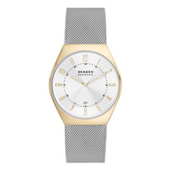 Đồng Hồ Nam Skagen Grenen Three-Hand Date Silver Stainless Steel Mesh Watch SKW6816 Màu Bạc