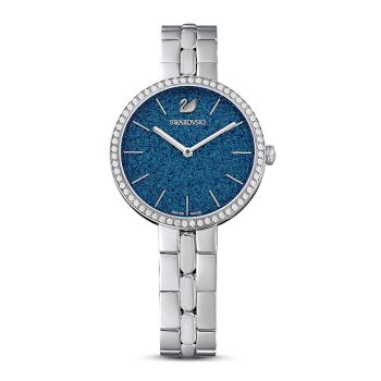 Đồng Hồ Nữ Swarovski Cosmopolitan Watch Swiss Made, Metal Bracelet, Blue, Stainless Steel 5517790 Màu Xanh Bạc