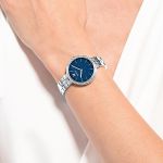 Đồng Hồ Nữ Swarovski Cosmopolitan Watch Swiss Made, Metal Bracelet, Blue, Stainless Steel 5517790 Màu Xanh Bạc