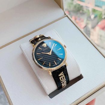 Đồng Hồ Nữ Versace V-Circle Black Dial VE8101019 Màu Đen Vàng