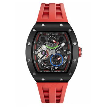 Đồng Hồ Nam Tsar Bomba Ceramic Kinetic Energy Display TB8212C-BR Màu Đen Đỏ