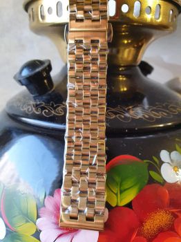 DAY10 Dây kim loại mạ vàng đồng hồ size 20, màu vàng tươi, dây khóa bướm, mắt đặc( Đầy đủ các size)