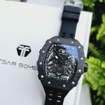 Đồng Hồ Nam Tsar Bomba Carbon Fiber Hollow TB8207CF-BB Màu Đen