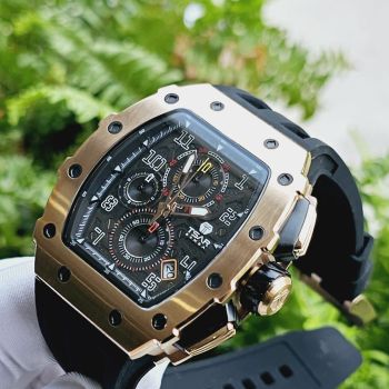 Đồng Hồ Nam Tsar Bomba TB8204Q-GB Màu Đen/Vàng Hồng
