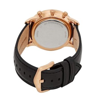 Đồng Hồ Nam Fossil Neutra Chronograph Black Leather Watch FS5381I Màu Đen