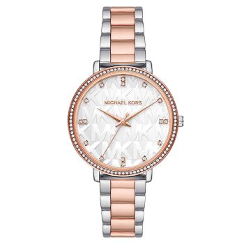 Đồng Hồ Nữ Michael Kors MK Pyper Three-Hand Two-Tone Alloy Watch MK4667 Màu Vàng Hồng/Bạc
