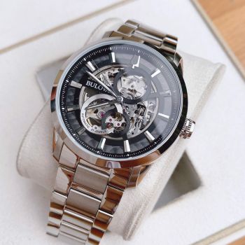 Đồng Hồ Nam Bulova Skeleton 96A208 Màu Bạc