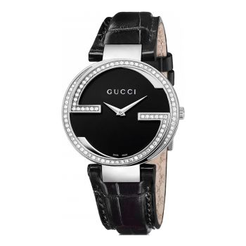 Đồng Hồ Nữ Gucci Interlocking YA133306 Màu Đen Bạc