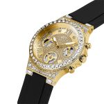 Đồng Hồ Nữ Guess Gold Tone Case Black Silicone Watch GW0257L1 Màu Đen Vàng