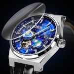 Đồng Hồ Nam I&W Carnival 708G2 Màu Xanh Dây Da Đen