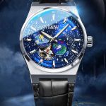 Đồng Hồ Nam I&W Carnival 708G2 Màu Xanh Dây Da Đen