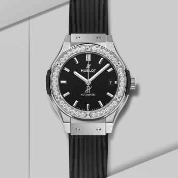 Đồng Hồ Nữ Hublot Classic Fusion Black Titanium Diamonds 33mm 581.NX.1470.RX.1104 Màu Đen