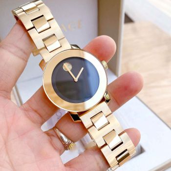 Đồng Hồ Unisex Movado Bold Gold Tone Black Dial 3600397 Màu Vàng Đen
