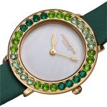 Đồng Hồ Nữ Akribos XXIV Women's AK1093 Quartz Swarovski Mother-Of-Pearl Satin Strap Watch Màu Xanh Lá