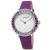 Đồng Hồ Nữ Akribos XXIV Women's AK1093 Quartz Swarovski Mother-Of-Pearl Satin Strap Watch Màu Tím