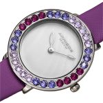 Đồng Hồ Nữ Akribos XXIV Women's AK1093 Quartz Swarovski Mother-Of-Pearl Satin Strap Watch Màu Tím