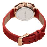 Đồng Hồ Nữ Akribos XXIV Women's AK1093 Quartz Swarovski Mother-Of-Pearl Satin Strap Watch Màu Đỏ