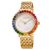 Đồng Hồ Nữ Akribos XXIV Women's AK1091 Quartz Rainbow Colored Swarovski Bracelet Watch Màu Vàng
