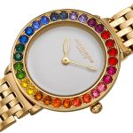 Đồng Hồ Nữ Akribos XXIV Women's AK1091 Quartz Rainbow Colored Swarovski Bracelet Watch Màu Vàng