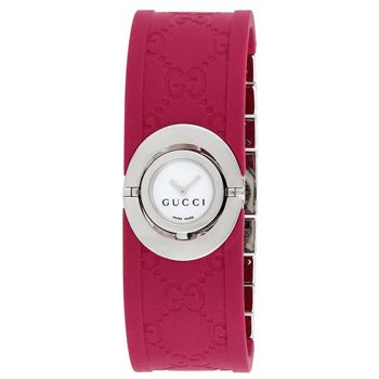 Đồng Hồ Nữ Gucci GG Twirl Ladies Small Fuchsia Rubber YA112522 Màu Hồng Bạc