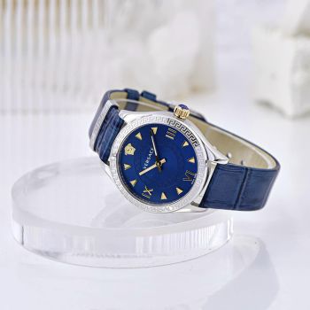 Đồng Hồ Nữ Versace Hellenyium Dây Da Màu Xanh Navy
