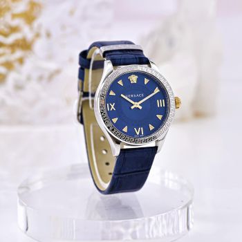 Đồng Hồ Nữ Versace Hellenyium Dây Da Màu Xanh Navy