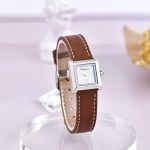 Đồng Hồ Nữ Salvatore Ferragamo Square Watch In Brown Màu Nâu