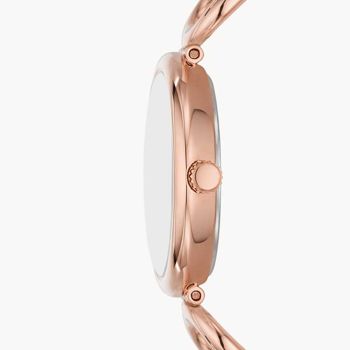 Đồng Hồ Nữ Fossil Carlie Three-Hand Rose Gold-Tone Stainless Steel ES5273 Màu Trắng/ Vàng Hồng