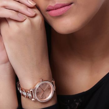 Đồng Hồ Nữ Michael Kors Analog Quartz Watch MK3882 Màu Vàng Hồng