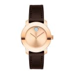 Đồng Hồ Nữ Movado Bold Sunray Dark Watch 3600438 Màu Đen Phối Vàng Hồng