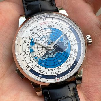 Đồng Hồ Nam Montblanc Heritage Spirit Orbis Terrarum World Map 112308 Màu Đen Bạc