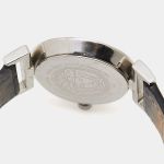 Đồng Hồ Nữ Versace Black Stainless Steel Leather Vanity P5Q Women's Wristwatch 35mm Màu Đen