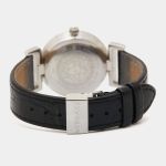 Đồng Hồ Nữ Versace Black Stainless Steel Leather Vanity P5Q Women's Wristwatch 35mm Màu Đen
