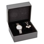 Set Đồng Hồ Nữ Emporio Armani Quartz Diamond White Dial Ladies Watch AR80023 Màu Bạc