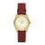 Đồng Hồ Nữ Tory Burch Ravello Watch, Leather/Gold-Tone TBW7211 Màu Đỏ Vàng