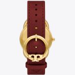 Đồng Hồ Nữ Tory Burch Ravello Watch, Leather/Gold-Tone TBW7211 Màu Đỏ Vàng