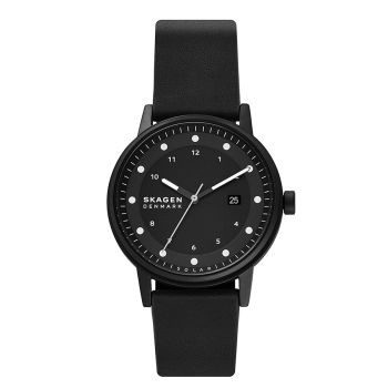 Đồng Hồ Nam Skagen Henriksen Solar-Powered Leather Watch SKW6740 Màu Đen