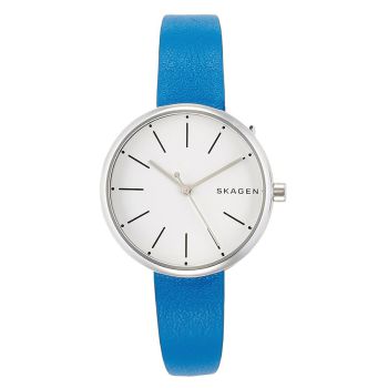 Đồng Hồ Nữ Skagen Quartz Blue Leather Watch SKW2597 Màu Xanh Blue