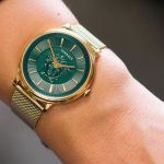 Đồng Hồ Nữ Versace V-Circle Medusa Watch 38mm VE8102519 Màu Vàng Xanh