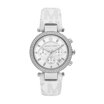 Đồng Hồ Nữ Michael Kors MK Parker Pavé Silver-Tone And Logo Watch MK7226-784830 Màu Trắng Bạc