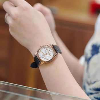 Đồng Hồ Nữ Tissot T-Wave White Mother of Pearl Diamond Dial  T112.210.36.111.00 (T1122103611100) Màu Đen Vàng