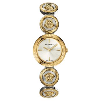 Đồng Hồ Nữ Versace Medusa Stud Icon Watch 28mm VERF00818 Màu Vàng Phối Bạc