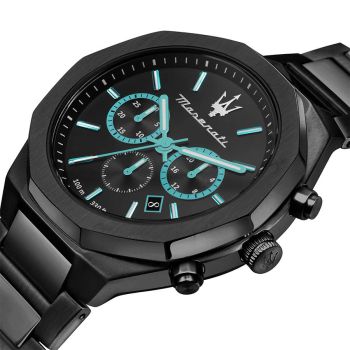 Đồng Hồ Nam Maserati Aqua Edition Chronograph Black Dial Quartz R8873644001 Màu Đen