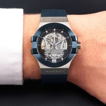 Đồng Hồ Nam Maserati Potenza Automatic Skeleton Dial Men Watch R8821108035/ R8821108028 Màu Xanh Blue