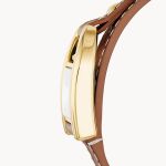 Đồng Hồ Nữ Fossil Harwell Three-Hand Medium Brown Leather ES5264 Màu Bạc Vàng