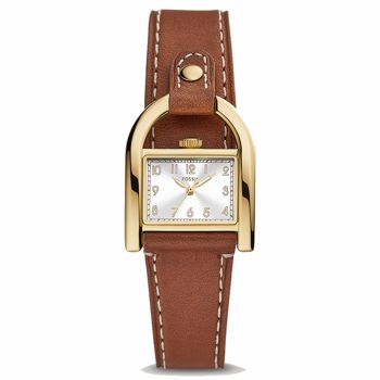 Đồng Hồ Nữ Fossil Harwell Three-Hand Medium Brown Leather ES5264 Màu Bạc Vàng