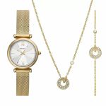 Set Đồng Hồ Nữ Fossil Carlie ES5251SET Màu Vàng Bạc