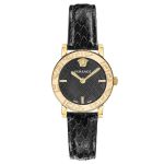 Đồng Hồ Nữ Versace Greca Glass Leather Watch 32mm VEU300221 Màu Đen Vàng