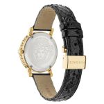 Đồng Hồ Nữ Versace Greca Glass Leather Watch 32mm VEU300221 Màu Đen Vàng